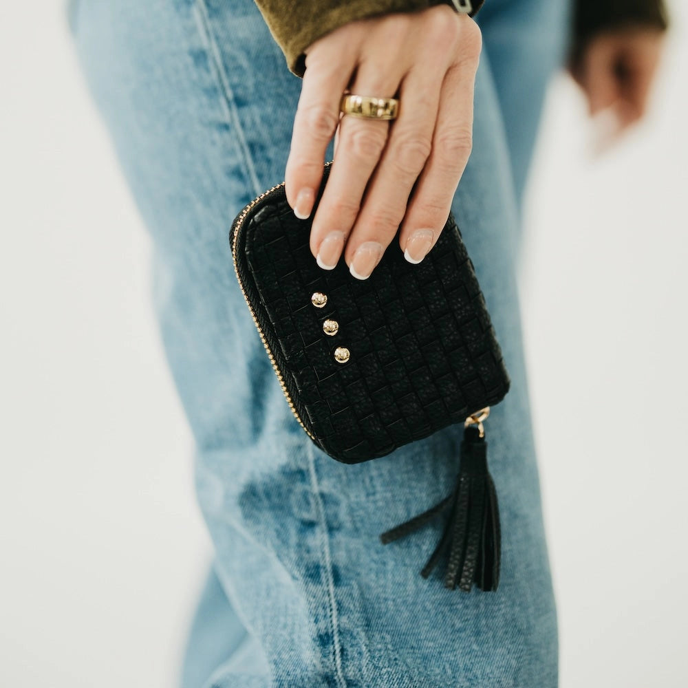 Wynona Woven Wallet - Black
