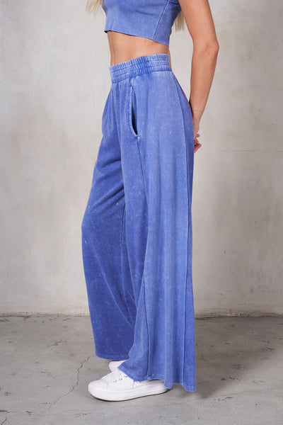 Cyndi Halter & Pants Set - Blue - SIZE SMALL