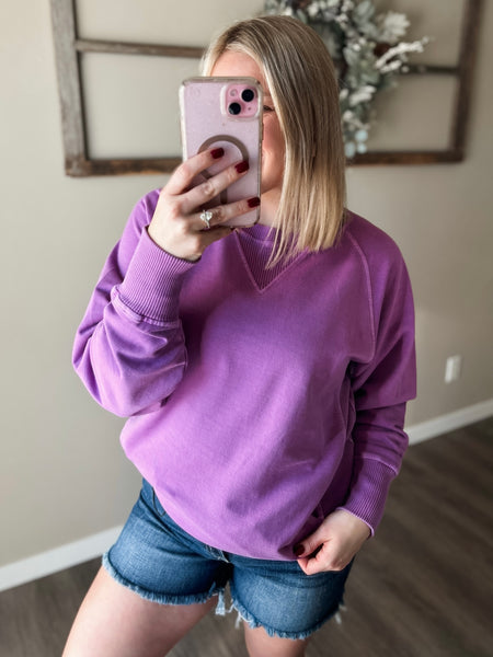 Shea Crewneck Sweatshirt - Lt Plum