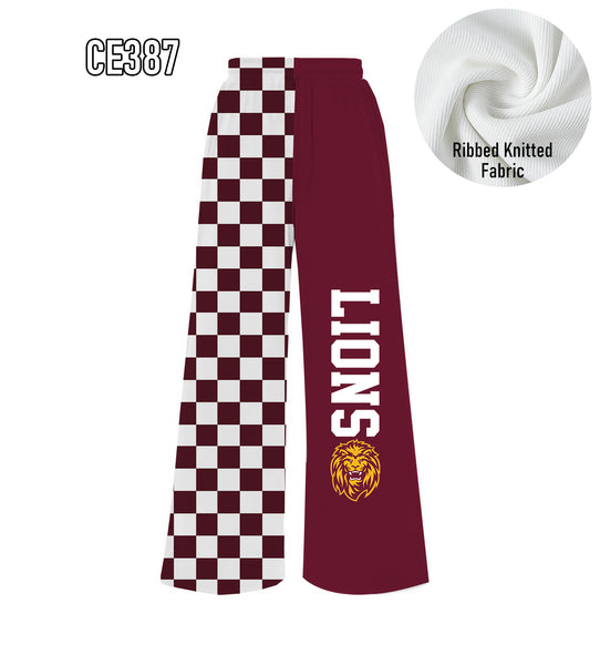 PREORDER Spiritwear Checkered Split Leg Bottom - LIONS