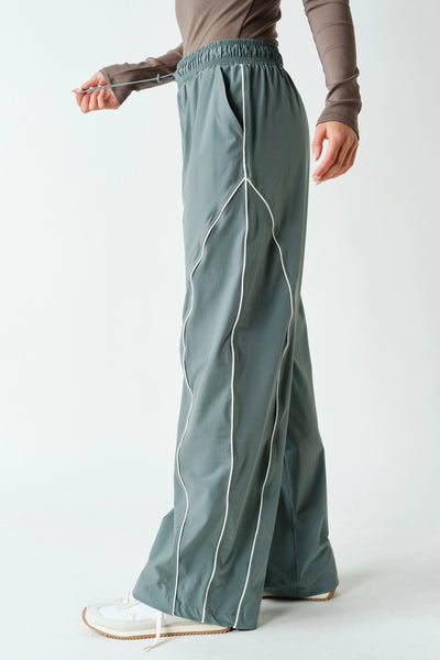 Farren Curved Classic Track Pants - Eucalyptus