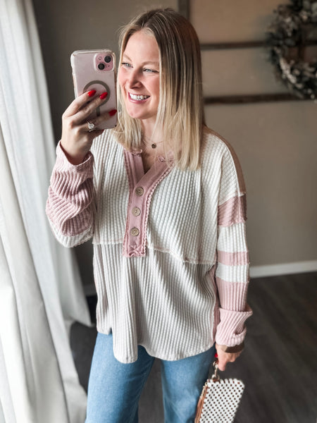 Effie Waffle Knit Top