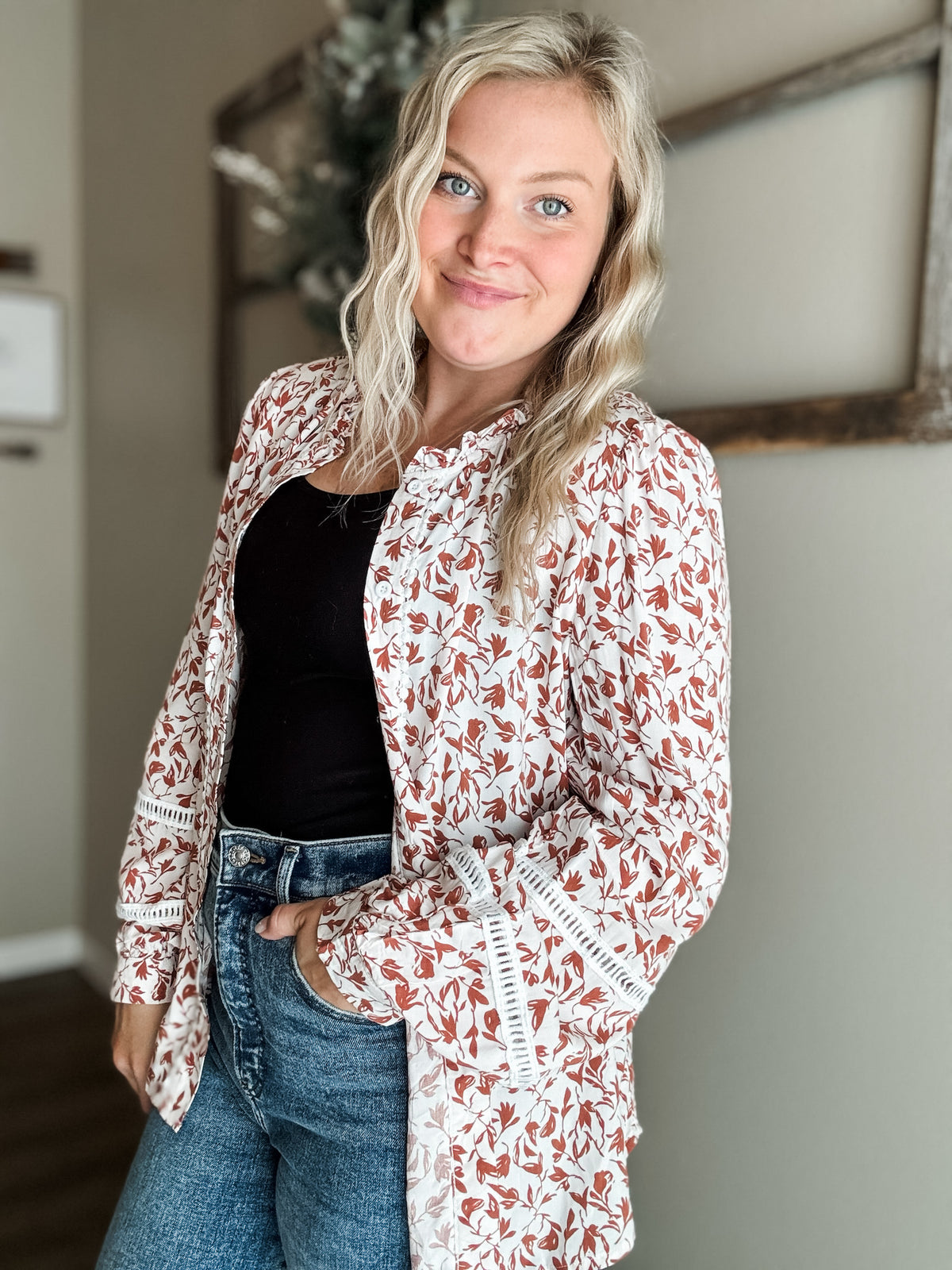 Maggie Button Down Blouse - SIZE MEDIUM