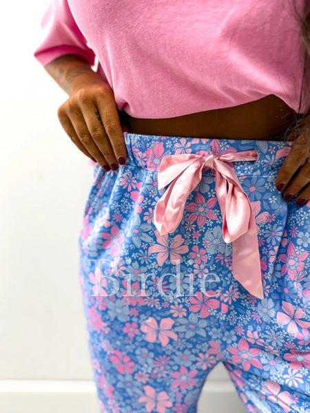 Eira Satin Bow Pajama Pants