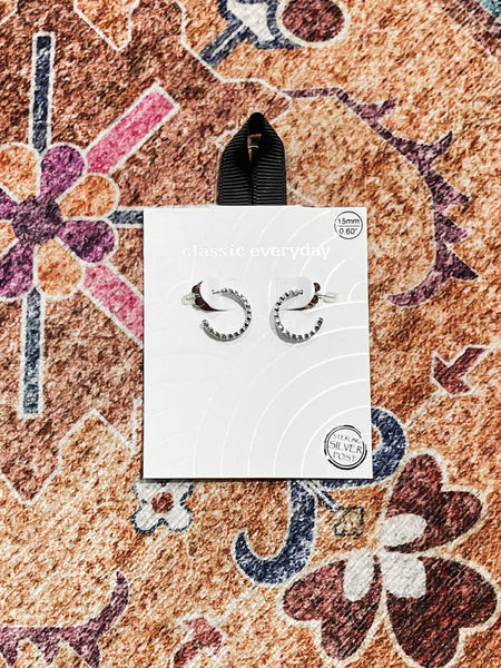 Genevieve Hoop Earrings - Silver