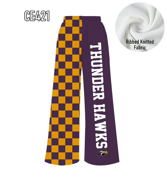 PREORDER Spiritwear Checkered Split Leg Bottom - THUNDER HAWKS