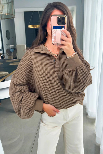 Arlowe Waffle Pullover - SIZE MEDIUM