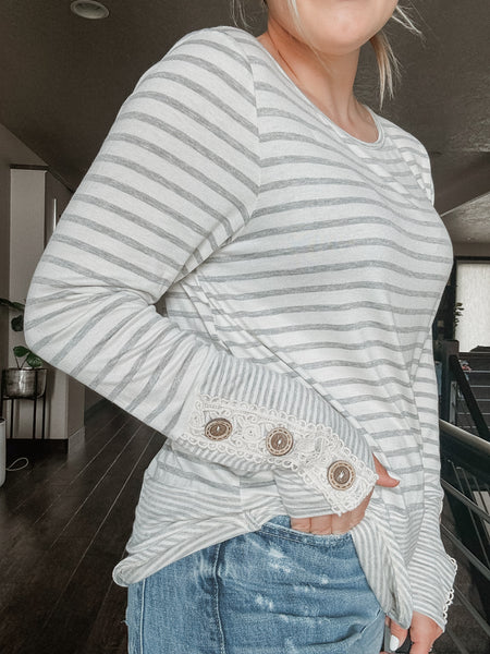 Meadow Striped Long Sleeve - SIZE LARGE