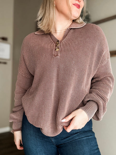 PREORDER Zoie Knit Collared Sweater