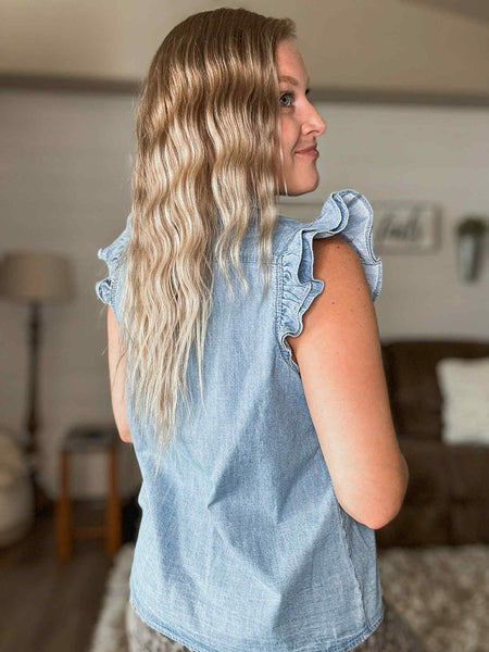 Noa Ruffle Trim Top - SIZE MEDIUM