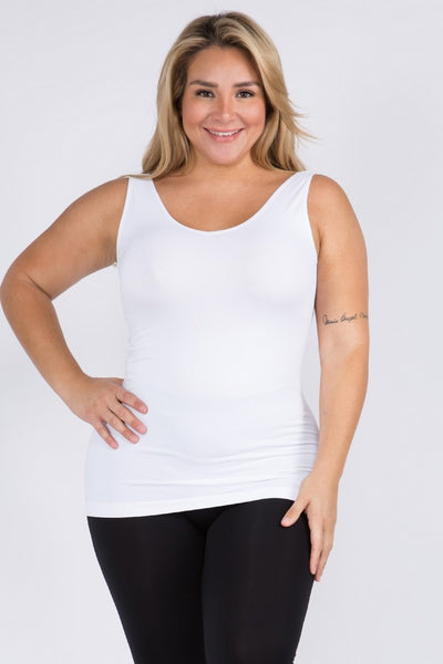 Willow Reversible Seamless Tank - White - PLUS SIZE
