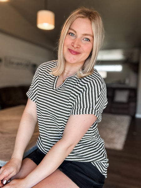 PREORDER Fern Textured Short Sleeve Top