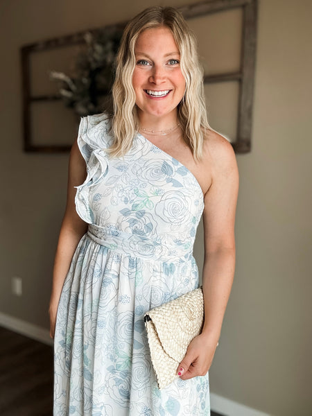 PREORDER Mireya One Shoulder Floral Dress