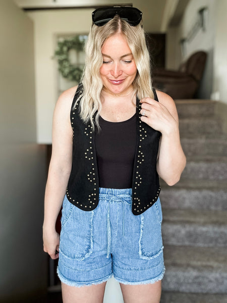 PREORDER Emberly Frayed Denim Shorts