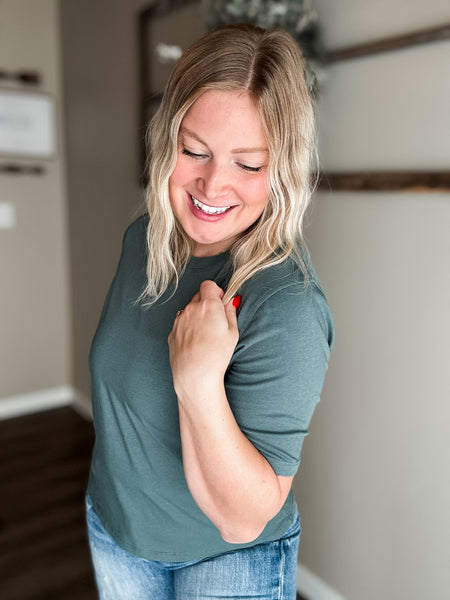 Mayden Boxy Basic Tee - Eucalyptus