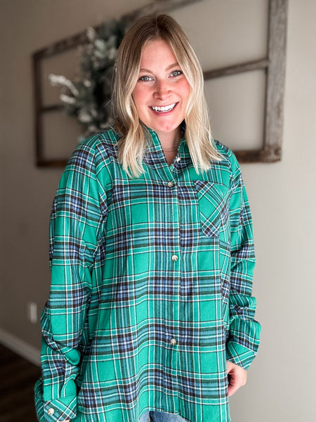 Wellesley Plaid Button Down Top
