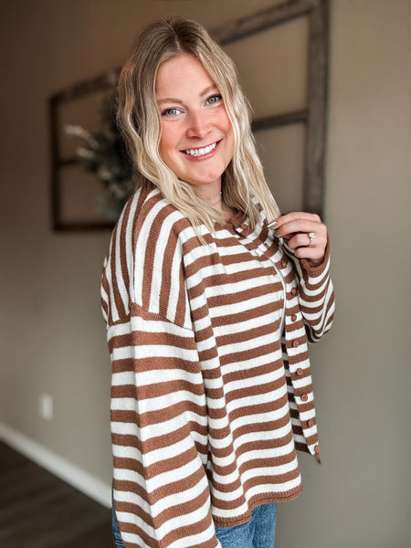 Wrenlie Stripe Knit Cardigan