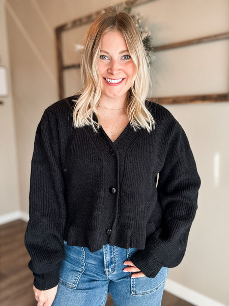 Minka Ruffle Sweater Cardigan