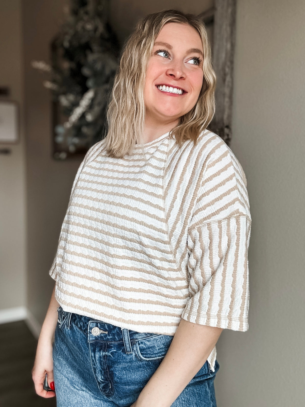 Mabel Textured Stripe Tee