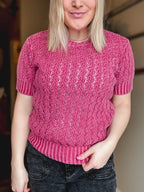 Rosy Days Knit Sweater Top