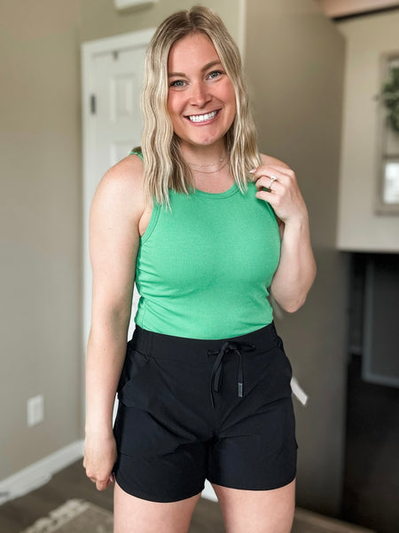 Kiri Micro-Ribbed Tank Top - Green