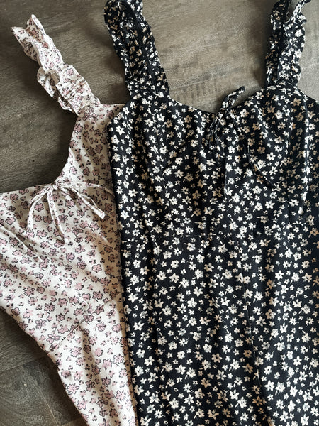 Tilly Floral Jumpsuit - Black