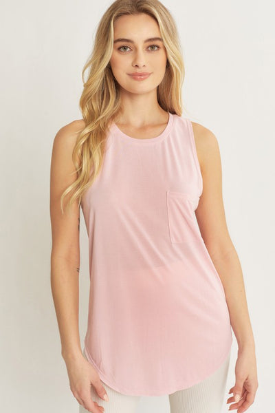 Trina Jersey Sleeveless Top - Pink