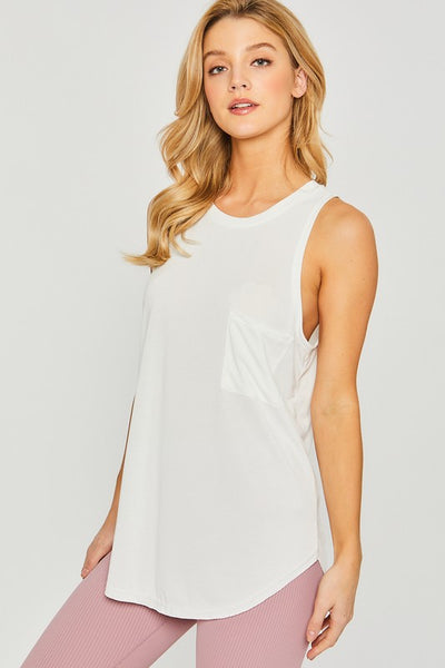 Trina Jersey Sleeveless Top - White