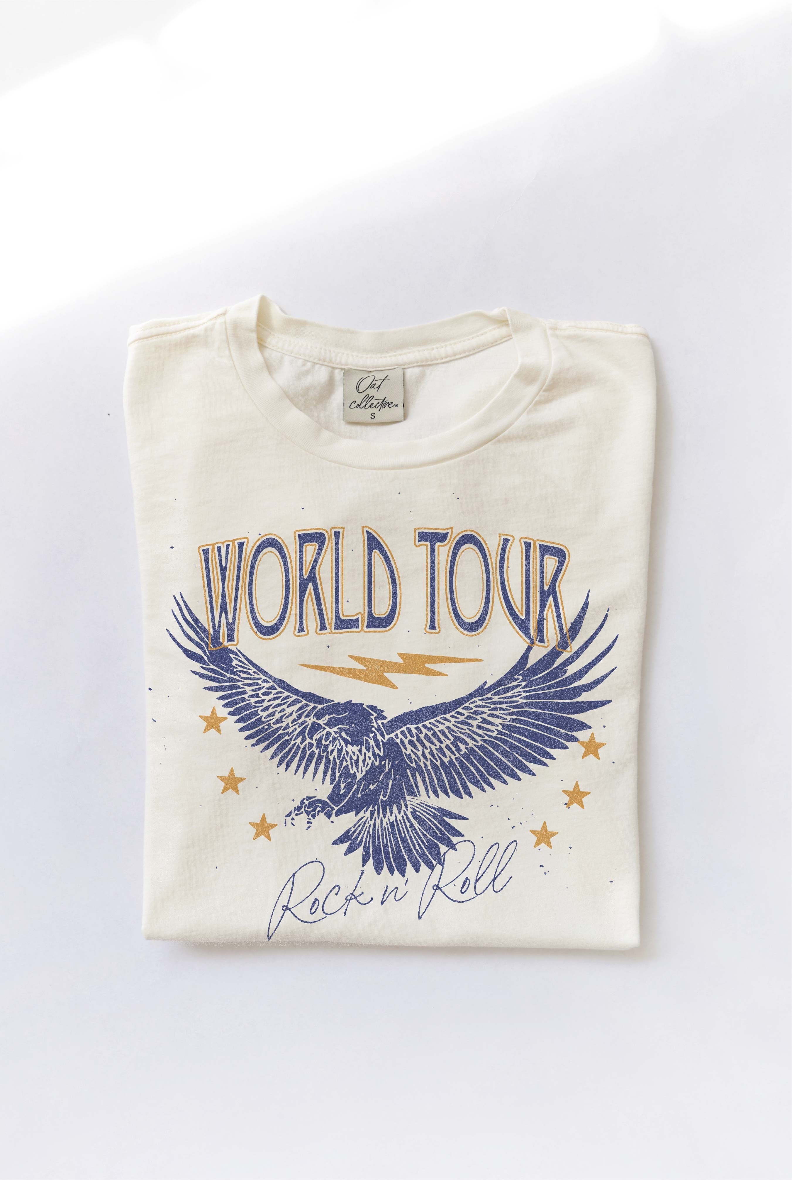 Emmy World Tour Graphic Tee - Cream - SIZE SMALL