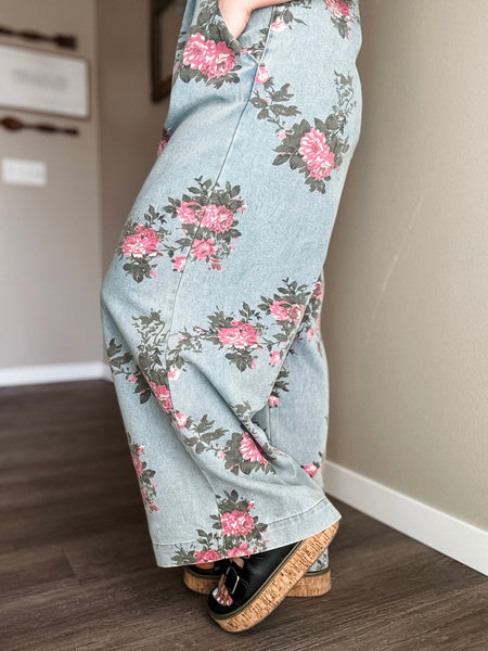 PREORDER Blushing Meadow Floral Overalls