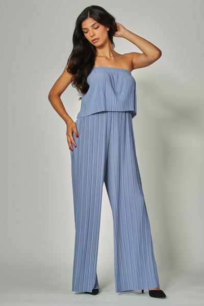 Venezia Pleated Strapless Jumpsuit