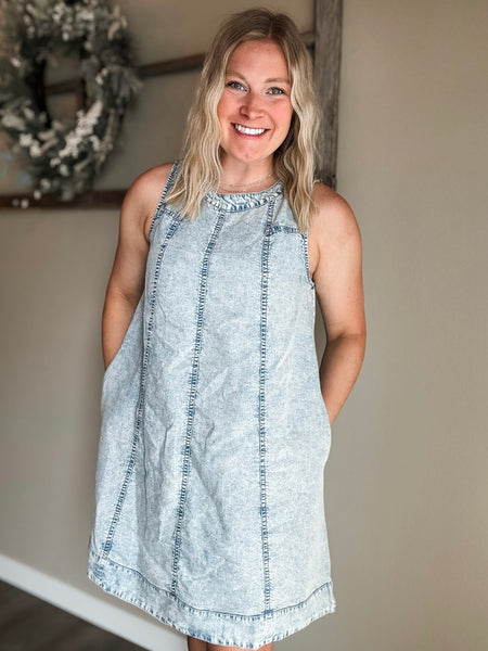 Karlee Sleeveless Chambray Dress