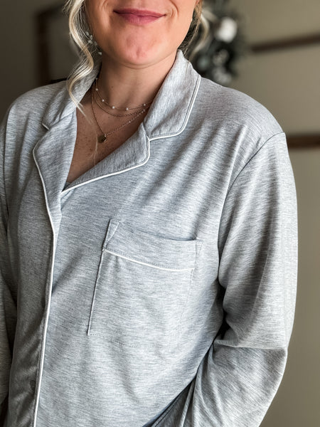 Laila Pajama Set - Heather Grey