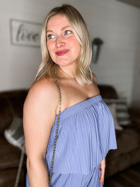 Venezia Pleated Strapless Jumpsuit