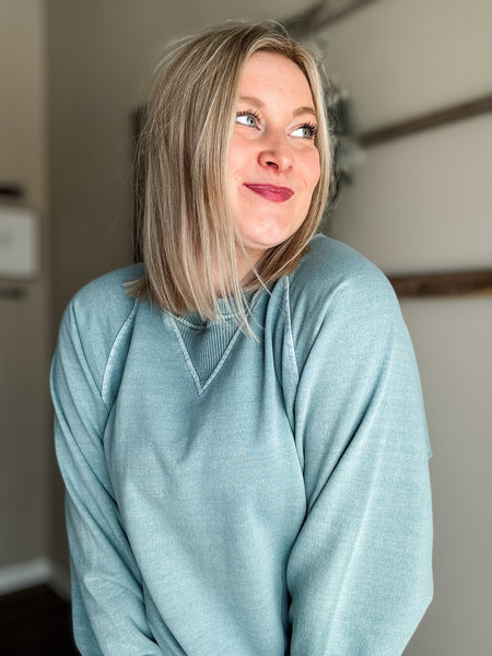 Shea Crewneck Sweatshirt - Ash Blue