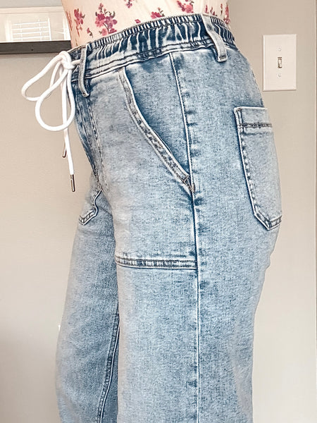 Kateri Drawstring Wide Leg Denim
