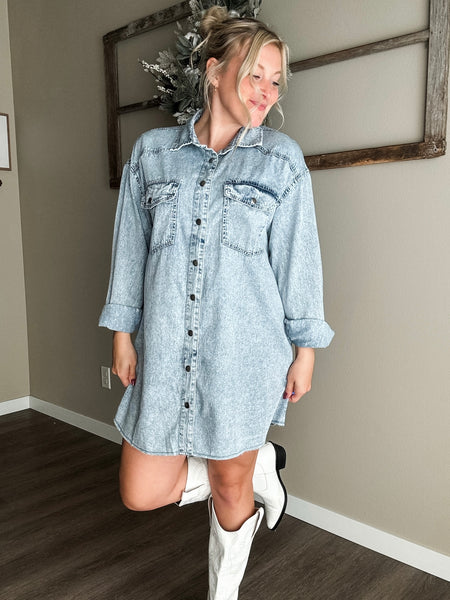 PREORDER Dakota Denim Shirt Dress