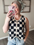 Ethel Crochet Checkered Vest