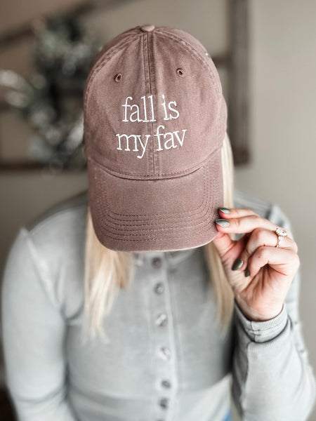 Fall Is My Fav Embroidered Baseball Cap