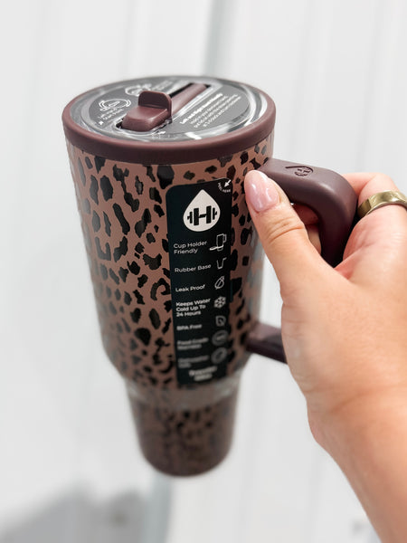 HydroJug 40 oz Traveler Tumbler - Brown Leopard