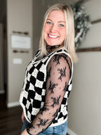 Ethel Crochet Checkered Vest