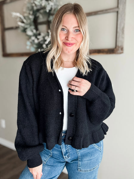 Minka Ruffle Sweater Cardigan