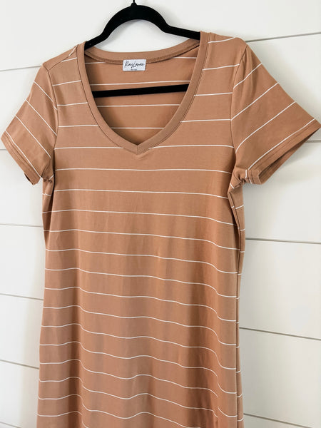 PREORDER Sydnee Striped Maxi T-Shirt Dress