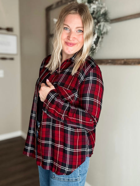 Ember Plaid Button Up