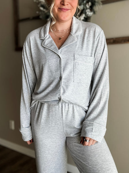 Laila Pajama Set - Heather Grey