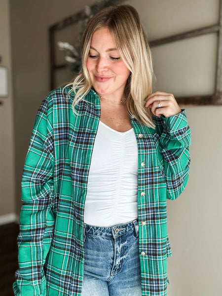 Wellesley Plaid Button Down Top