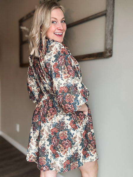 Arlette Vintage Floral Dress