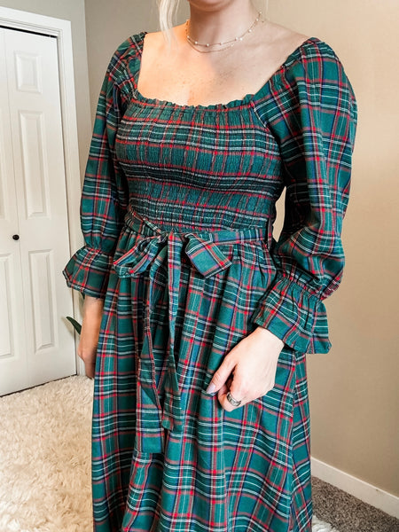 Windsor Plaid Midi Dress