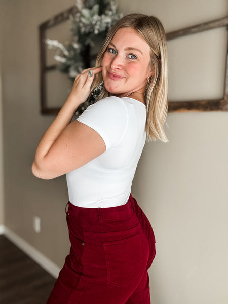 Lele Scoop Neck Top - White