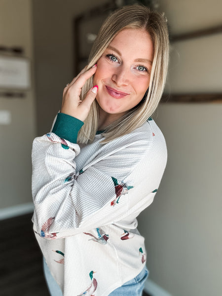 PREORDER Mallory Duck Print Pullover